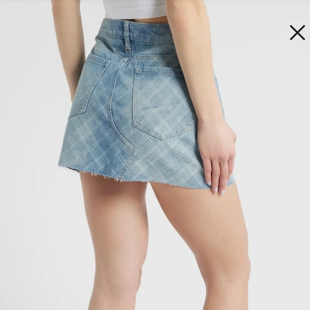PTCL Ethikal Brand Xyla Plaid Denim Mini skirt Size Small. New.